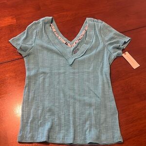 Anthropologie V neck top.  Turquoise color.